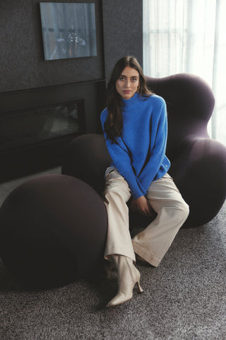 Fifi Cashmere Polo Sweater In Lagoon