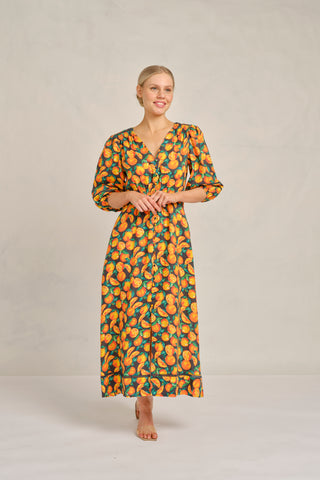 Lolita Linen Lace Dress Valencia in Navy
