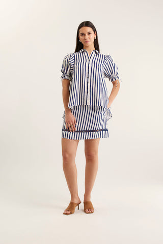 Tessa Breton Shirt  In Navy/White