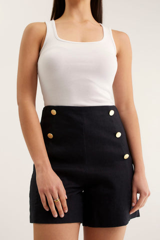 Atlas Linen Short In Black