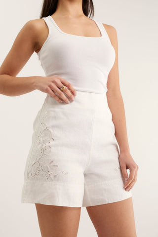 Atlas Linen Short In White