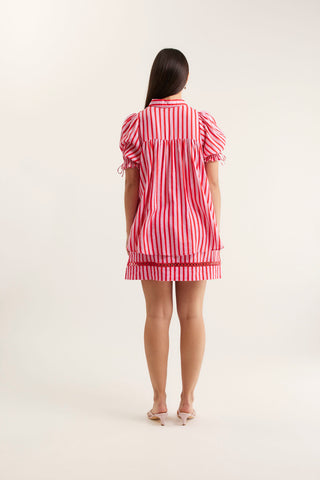 Tessa Breton Shirt  In Pink/Red