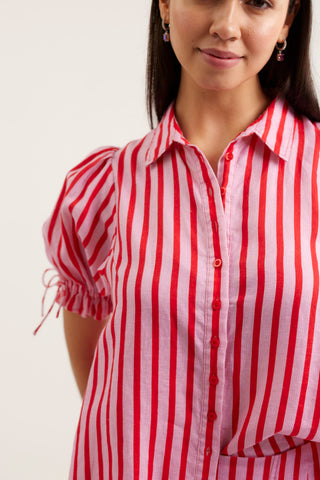Tessa Breton Shirt  In Pink/Red