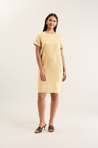 Chiara Linen Dress In Lemon
