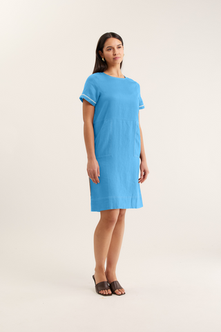 Chiara Linen Dress In Cornflower