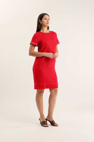Chiara Linen Dress In Red