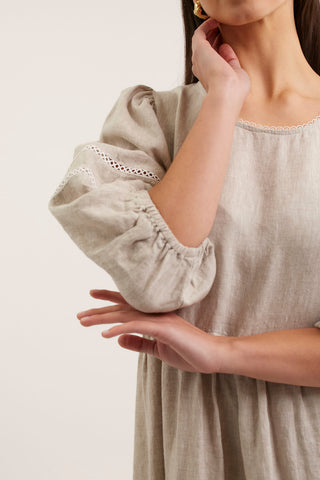 Bea Linen Dress In String
