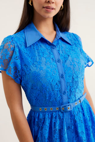 Heidi Lace Dress In Cornflower