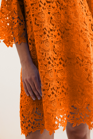 Claire Lace Dress In Tangerine