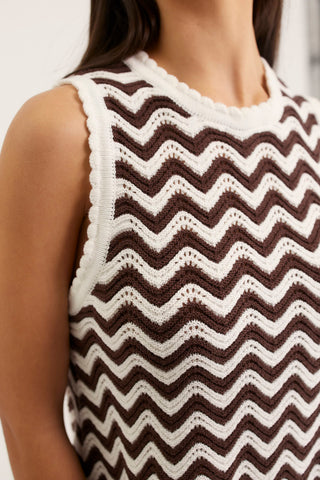 Pearle Top In Choc/Ivory