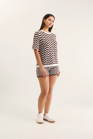 Rae Top In Choc/Ivory