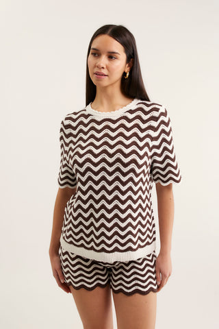 Rae Top In Choc/Ivory