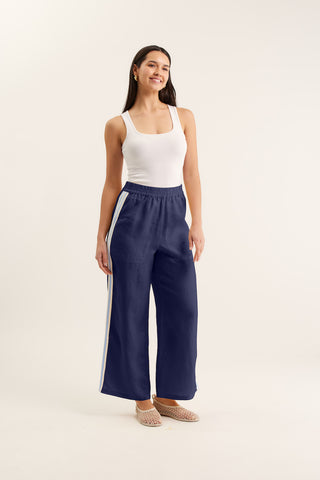 Tilly Linen Pant  In Navy