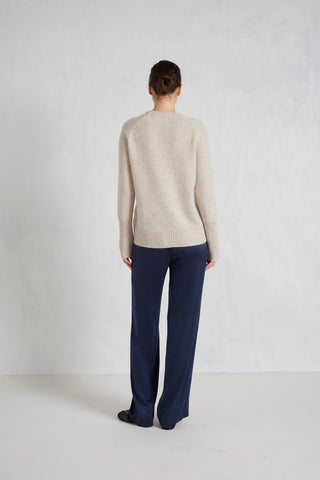 Fifi Crew Cashmere Sweater in Seashell