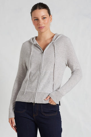 Amber Cashmere Hoodie in Fly Ash