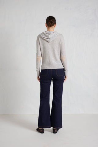 Amber Cashmere Hoodie in Fly Ash