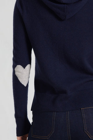 Amber Cashmere Hoodie in Mariner