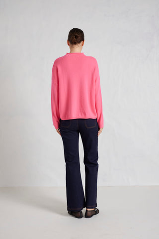 Monet Cashmere Sweater in Electric Pink