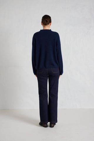 Monet Cashmere Sweater in Midnight Navy