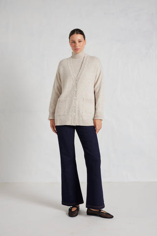 Artie Cashmere Cardigan in Seashell