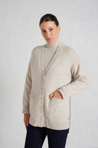 Artie Cashmere Cardigan in Seashell