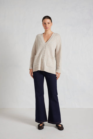 Alessandra Knitwear Artie Cashmere Cardigan in Seashell