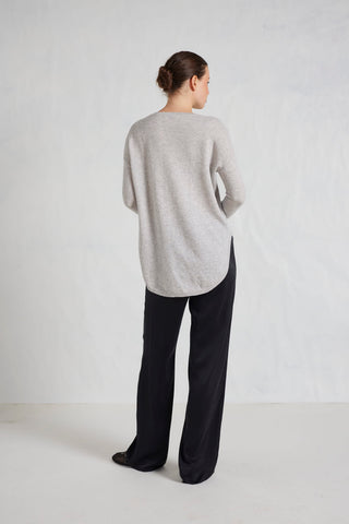 Baby Belle Cashmere Sweater in Fly Ash