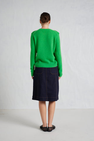 Georgia Cashmere Sweater in Lime Green