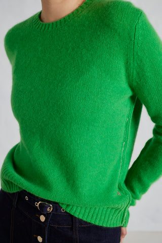Georgia Cashmere Sweater in Lime Green