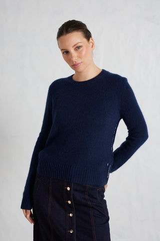 Georgia Cashmere Sweater in Midnight Navy