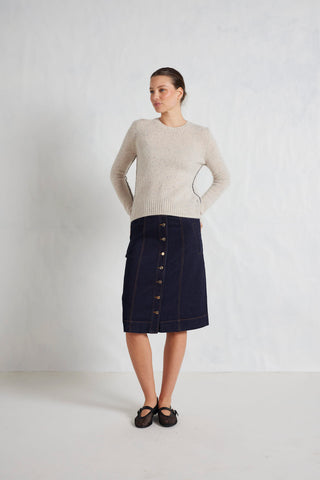 Georgia Cashmere Sweater in Seashell