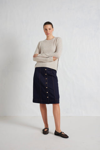 Alessandra Knitwear Georgia Cashmere Sweater in Seashell