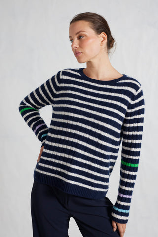 Nora Cashmere Sweater in Midnight Navy