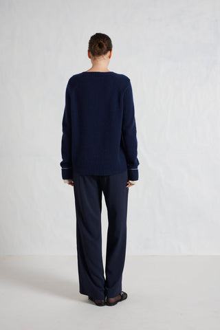 Katerina Cashmere Sweater in Midnight Navy