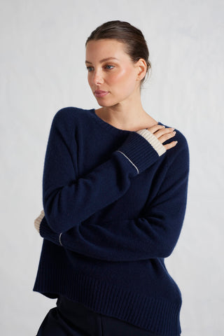 Katerina Cashmere Sweater in Midnight Navy