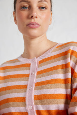 Sydney Stripe Cardi in Tuberose