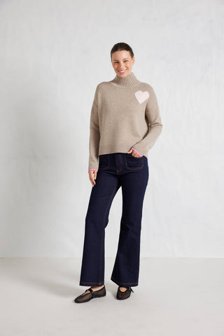 Alessandra Knitwear Ronnie Merino Cashmere Polo in Mojave