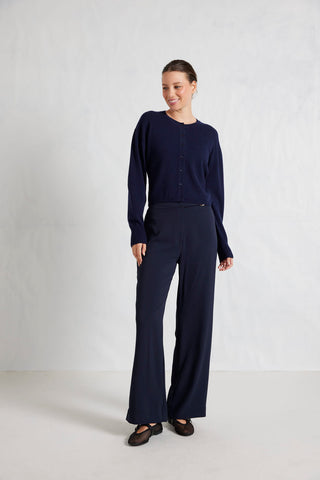 Alessandra Knitwear Sydney Merino Cashmere Cardi in Officer Navy