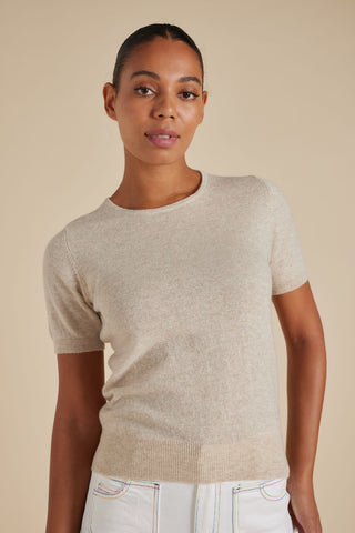 Marcie Cashmere Top in Oatmeal
