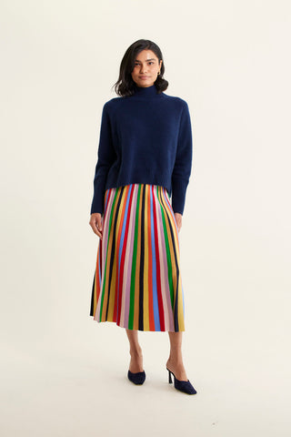 Fifi Cashmere Polo Sweater In Midnight Navy