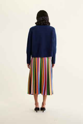 Fifi Cashmere Polo Sweater In Midnight Navy