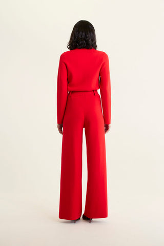 Hamilton Crepe Knit Pant in Red