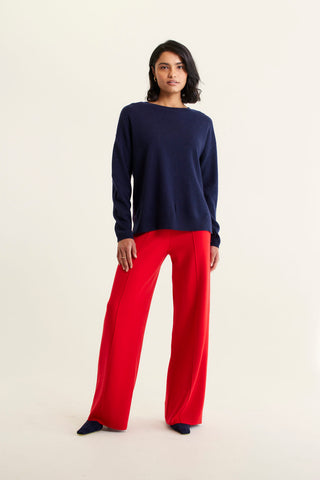 Roosevelt Merino Cashmere Sweater In Navy
