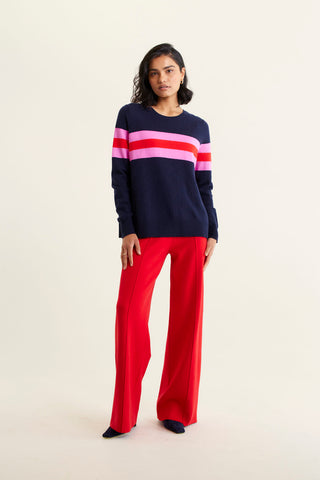 York Merino Cashmere Sweater In Officer Navy