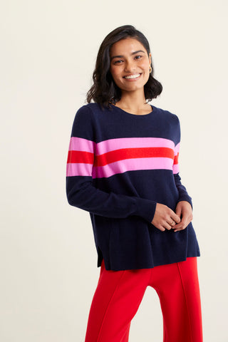 York Merino Cashmere Sweater In Officer Navy
