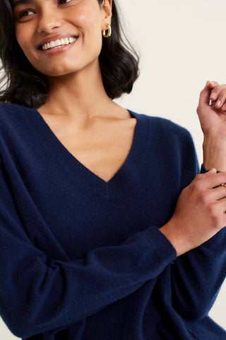 Tribeca Cashmere Sweater In Midnight Navy
