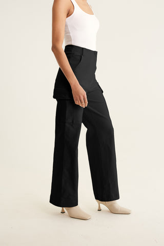 Whitney Cotton Drill Pant In Black
