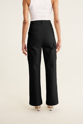 Whitney Cotton Drill Pant In Black