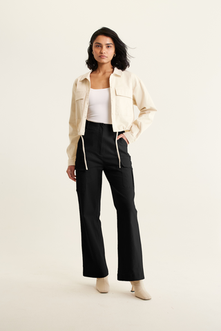 Whitney Cotton Drill Pant In Black