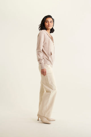 Amber Cashmere Hoodie In Lightweight Beige